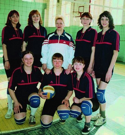 Женская команда ШГПИ по волейболу.
